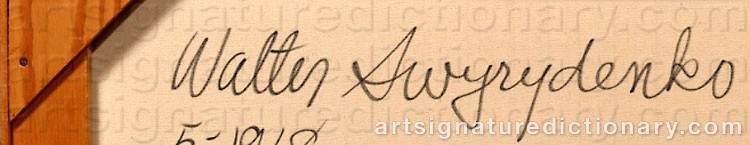 Authentic signature by Walter SWYRYDENKO on  artwork