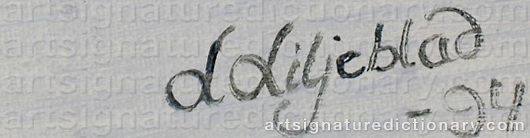 Authentic signature by Leif LILJEBLAD on artwork