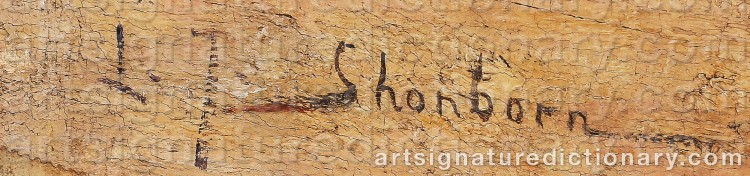 Authentic signature by John-Lewis SHONBORN on  artwork