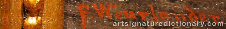 Authentic signature by Fridolf WEURLANDER on  artwork
