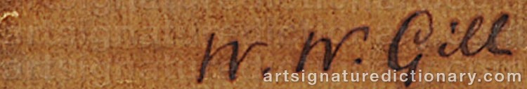 Authentic signature by William Ward GILL on  artwork