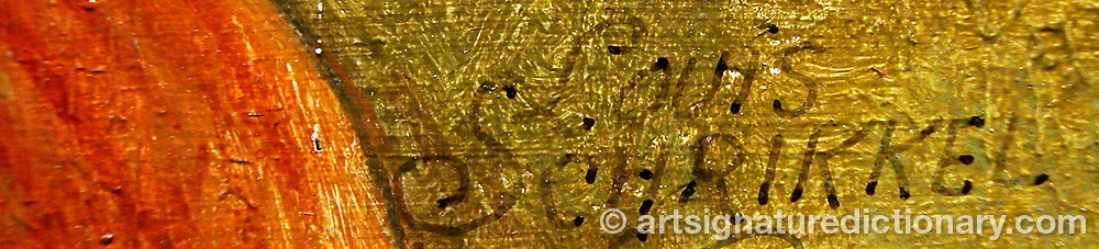 Authentic signature by Louis SCHRIKKEL on  artwork
