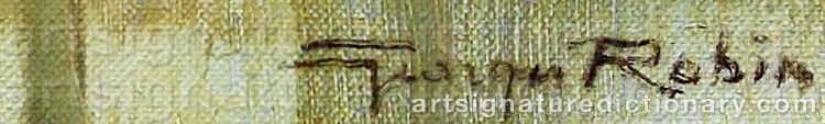 Authentic signature by Georges ROBIN on artwork