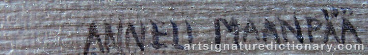 Authentic signature by Anneli MAANPÄÄ on  artwork
