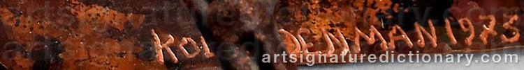 Authentic signature by Rolf DENMAN on  artwork