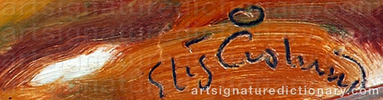 Authentic signature by Stig ÅSLUND on  artwork
