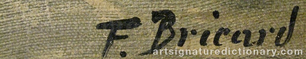 Authentic signature by Francois Xavier BRICARD on  artwork
