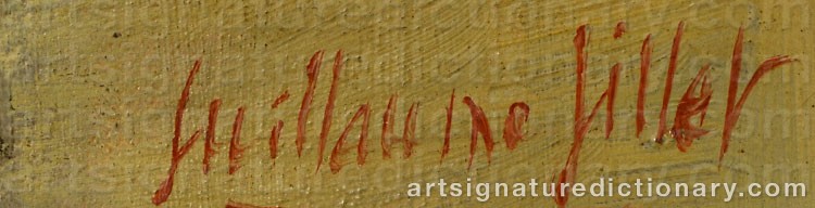 Authentic signature by Guillaume GILLET on  artwork