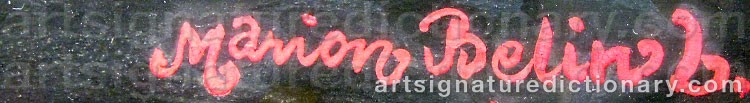 Authentic signature by Marion BELIN on  artwork