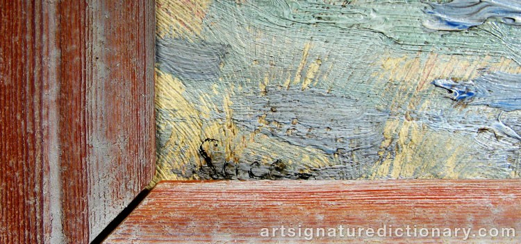 Close-up details showing Maximilien LUCE signature forgery characteristics