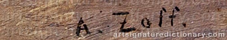 Authentic signature by Alfred ZOFF on  artwork