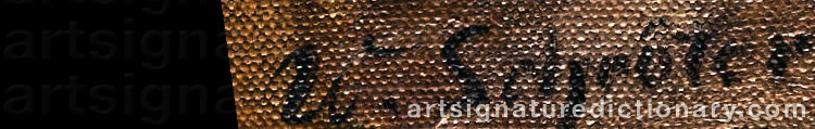 Authentic signature by Wilhelm SCHROETER on  artwork