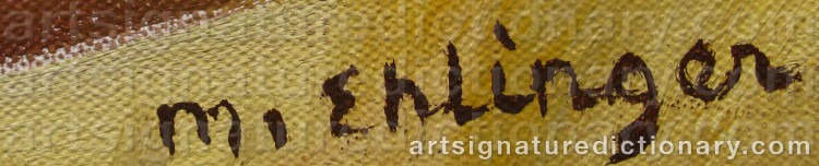 Authentic signature by Maurice Ambroise EHLINGER on  artwork
