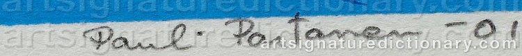 Authentic signature by Pauli PARTANEN on Drawing/Graphic/Print artwork
