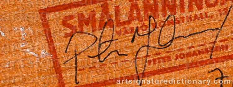 Authentic signature by Peter JOHANSSON on Object artwork