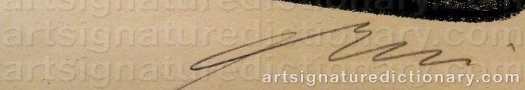 Authentic signature by Hans ERNI on Drawing/Graphic/Print artwork