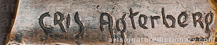 Authentic signature by Christopher ‘Cris’ AGTERBERG on Sculpture artwork