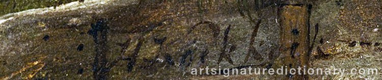 Authentic signature by Hermanus The Elder KOEKKOEK on  artwork