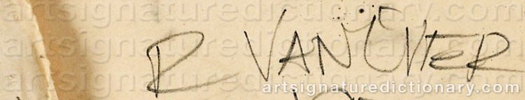 Authentic signature by Richard VANOVER on  artwork
