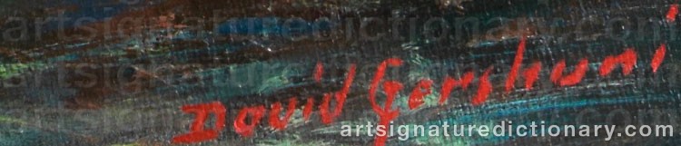 Authentic signature by David GERSHUNI on  artwork