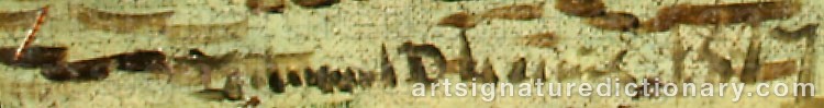 Authentic signature by Edmund Darch LEWIS on artwork