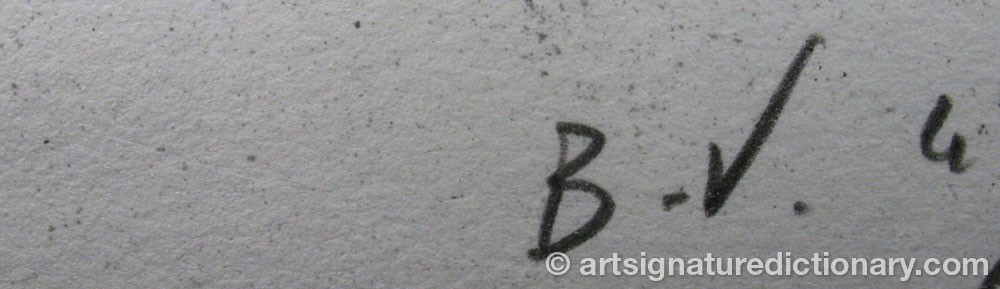 Authentic signature by Bernar VENET on artwork