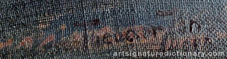 Authentic signature by Theodor JÖNSSON on Painting/Watercolour artwork