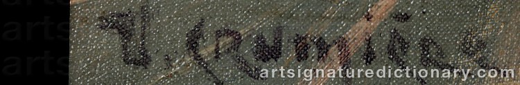 Authentic signature by Victor CRUMIERE on  artwork