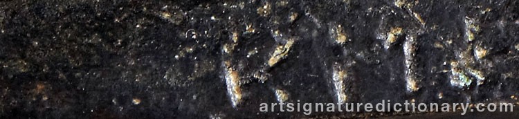 Authentic signature by Kjeld MOSEHOLM-JÖRGENSEN on  artwork