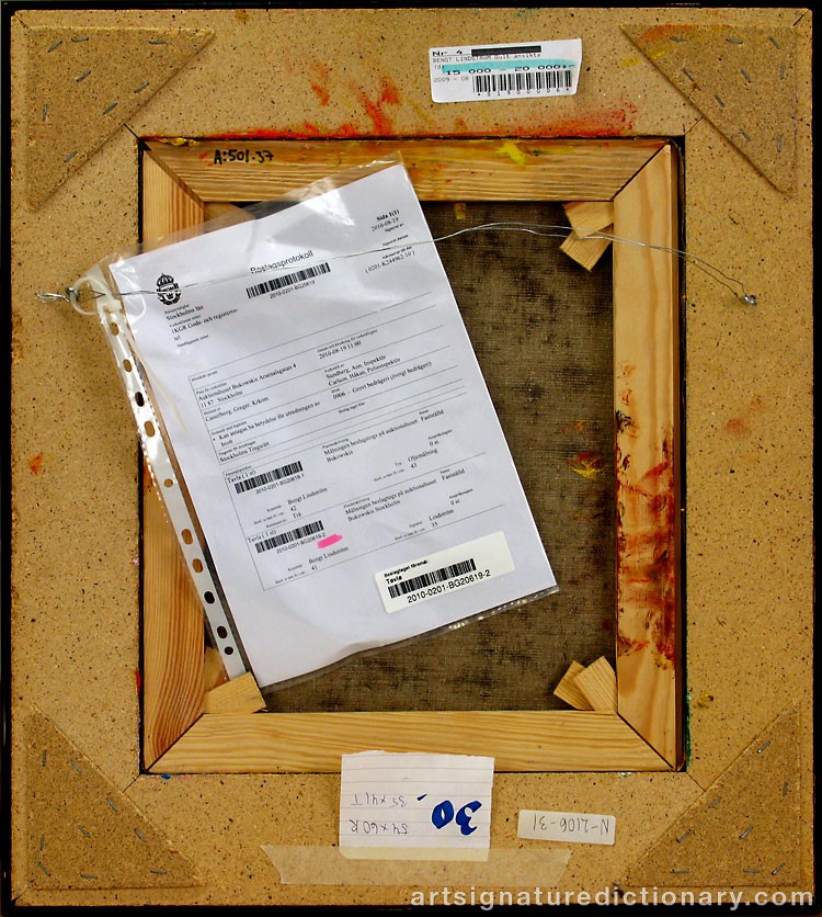 Close-up details showing Bengt LINDSTRÖM signature forgery characteristics