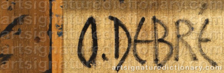 Authentic signature by Olivier DEBRÉ on Painting/Watercolour artwork