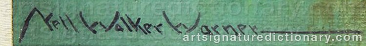 Authentic signature by Nell Gertrude Walker WARNER on Painting/Watercolour artwork