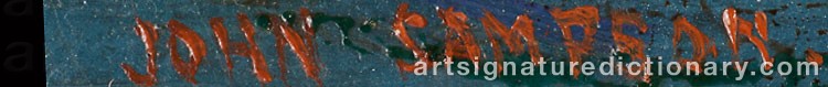 Authentic signature by John SAMPSON on  artwork