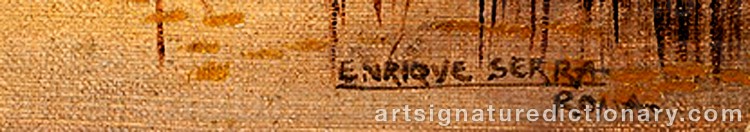 Authentic signature by Enrique SERRA Y AUQUÉ on  artwork