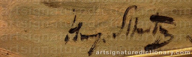 Authentic signature by Harry SCHULTZ on  artwork