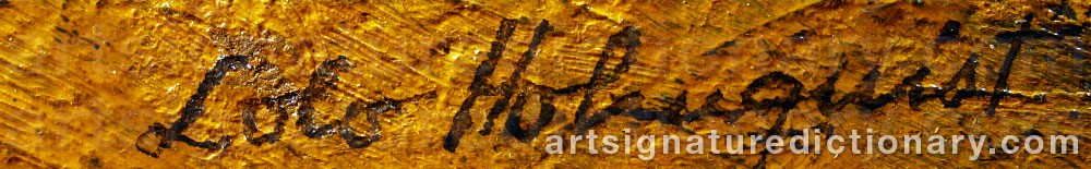 Authentic signature by Lolo HOLMQVIST on artwork