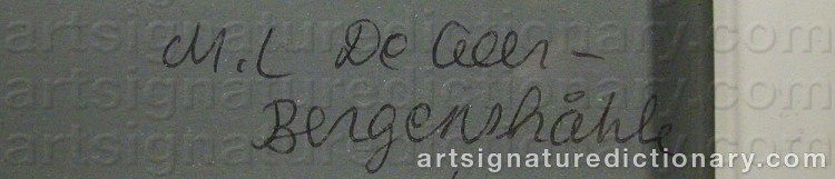 Signature by Marie-Louise EKMAN