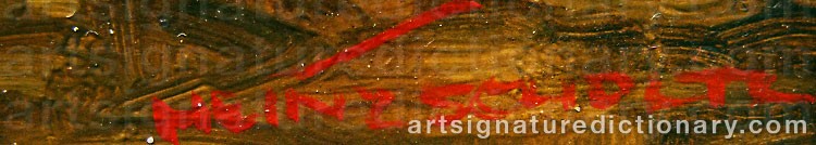 Authentic signature by Heinz SCHOLTZ on  artwork