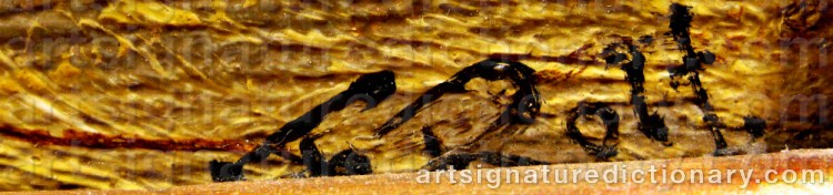 Authentic signature by F. ROLF on  artwork