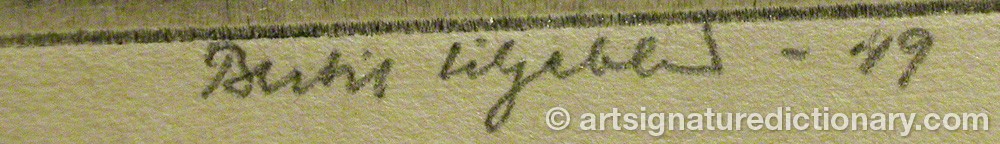 Authentic signature by Bertil LILJEBLAD on  artwork