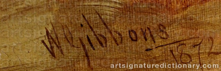 Authentic signature by William GIBBONS on  artwork
