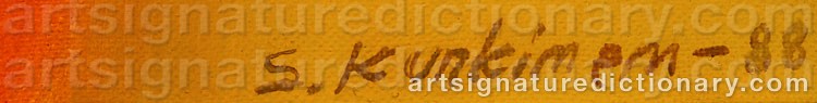 Authentic signature by Sinikka KURKINEN on  artwork