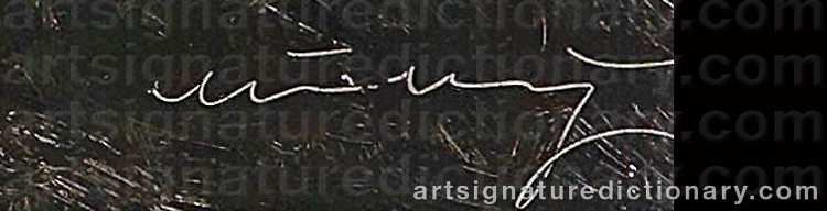 Authentic signature by Oskar MULLEY on artwork