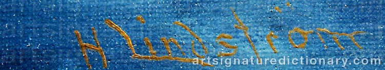 Authentic signature by Hubert LINDSTRÖM on  artwork