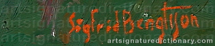 Authentic signature by Sigfrid BENGTSSON on Painting/Watercolour artwork