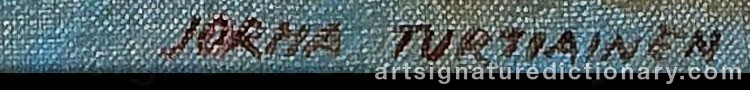 Authentic signature by Jorma TURTIAINEN on artwork