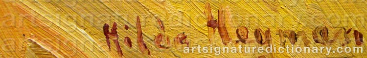 Authentic signature by Hilda HEYMAN on artwork