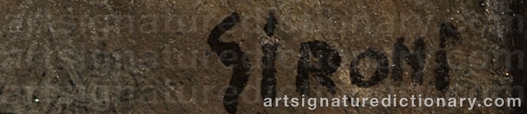 Authentic signature by Mario SIRONI on artwork