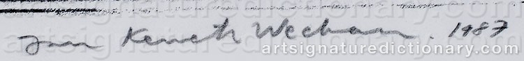 Authentic signature by Jan Kenneth WECKMAN on artwork