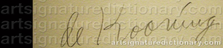 Signature by Willem De KOONING